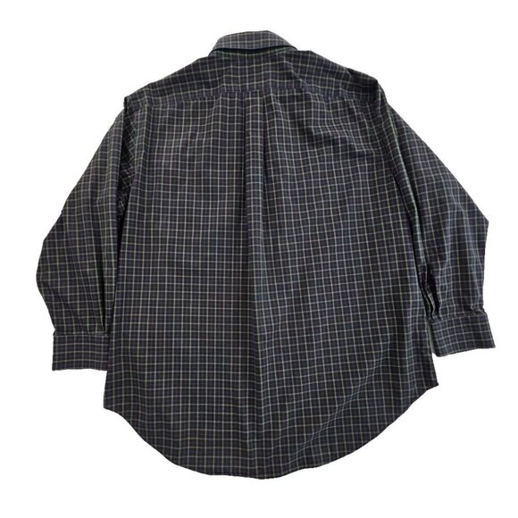 Ralph Lauren Green Label Shirt Men's 17 1/2 32/33 No Iron Plaid Green Blue EUC - Picture 2 of 15